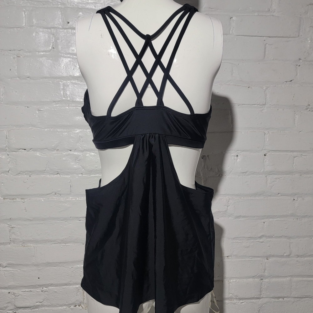 Reebok Women's Black Strappy One Piece Swimsuit